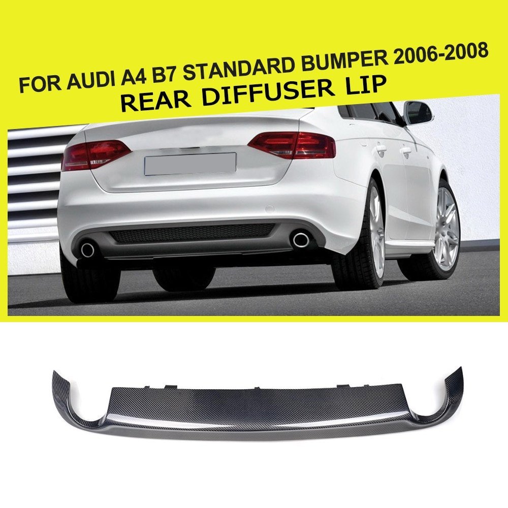 Car Styling Carbon Fiber Rear Bumper Spoiler Diffuser Lip for Audi A4